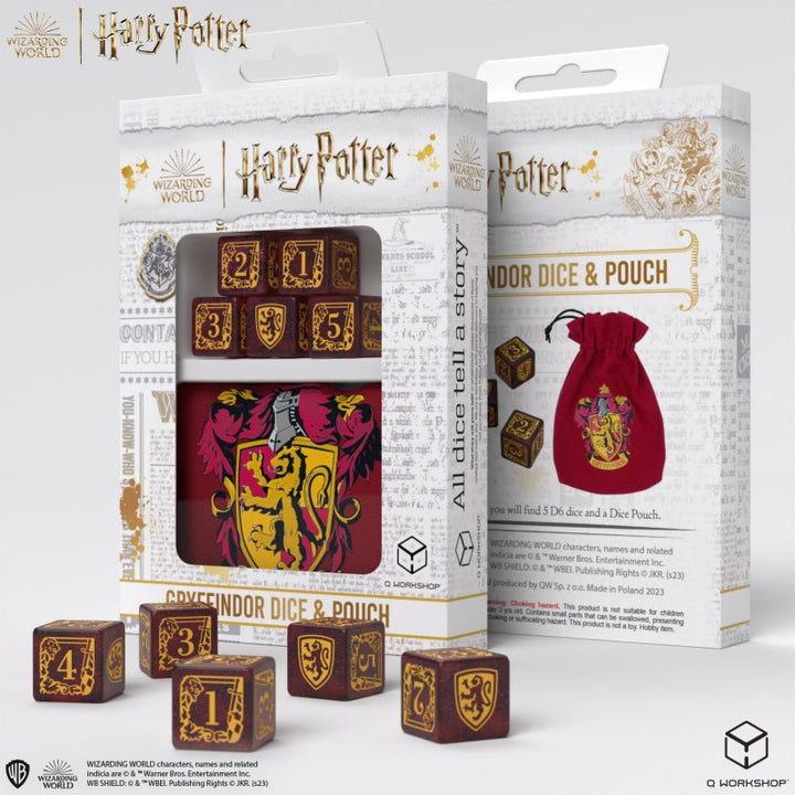 Harry Potter - Gryffindor Dice & Pouch (Q-Workshop) (190142/2023/1/A/D6B)