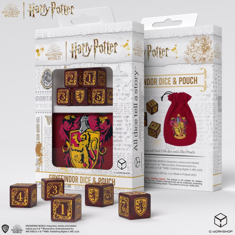 Harry Potter - Gryffindor Dice & Pouch (Q-Workshop) (190142/2023/1/A/D6B)