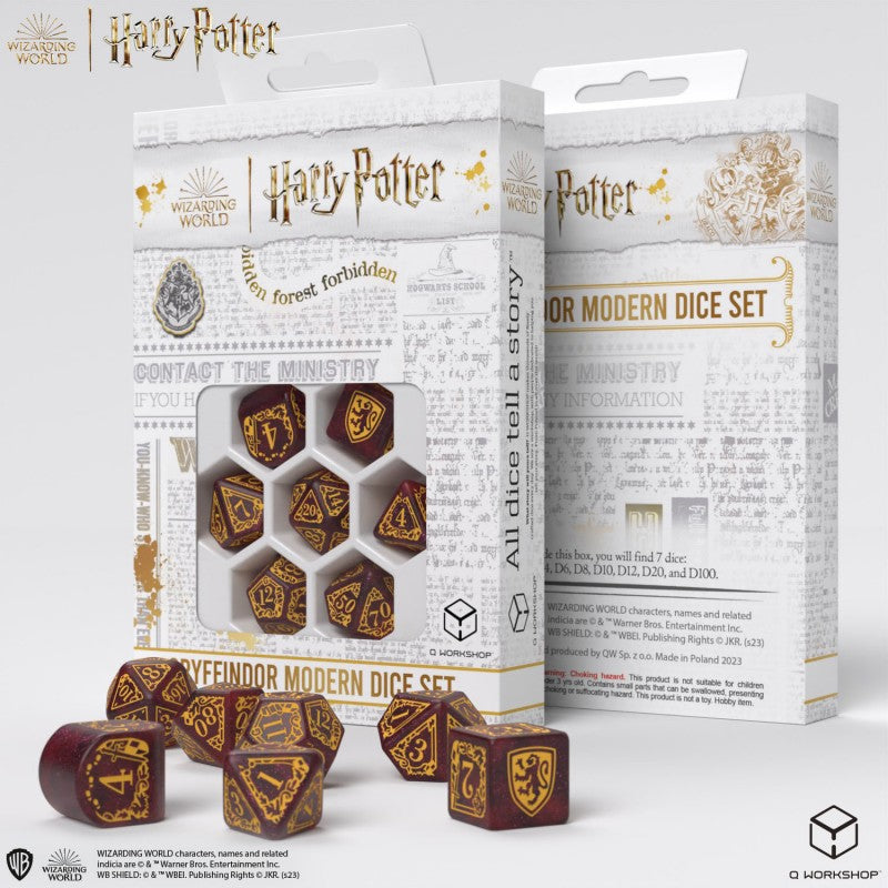 Harry Potter - Gryffindor Modern Dice Set - Red (Q-Workshop) (190142/2023/1/A)