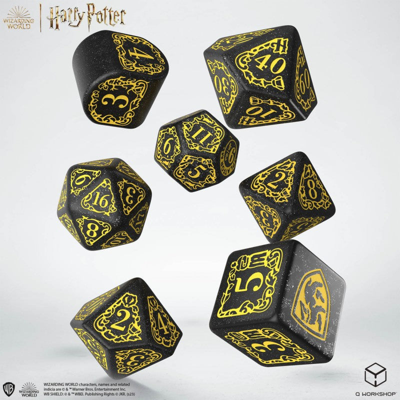 Harry Potter - Hufflepuff Modern Dice Set - Black (Q-Workshop) (190142/2023/4/A)