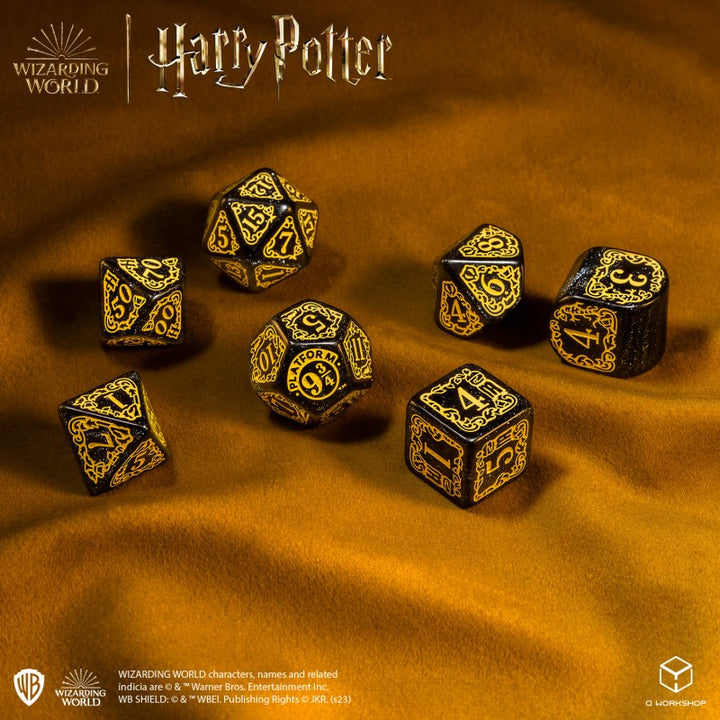 Harry Potter - Hufflepuff Modern Dice Set - Black (Q-Workshop) (190142/2023/4/A)