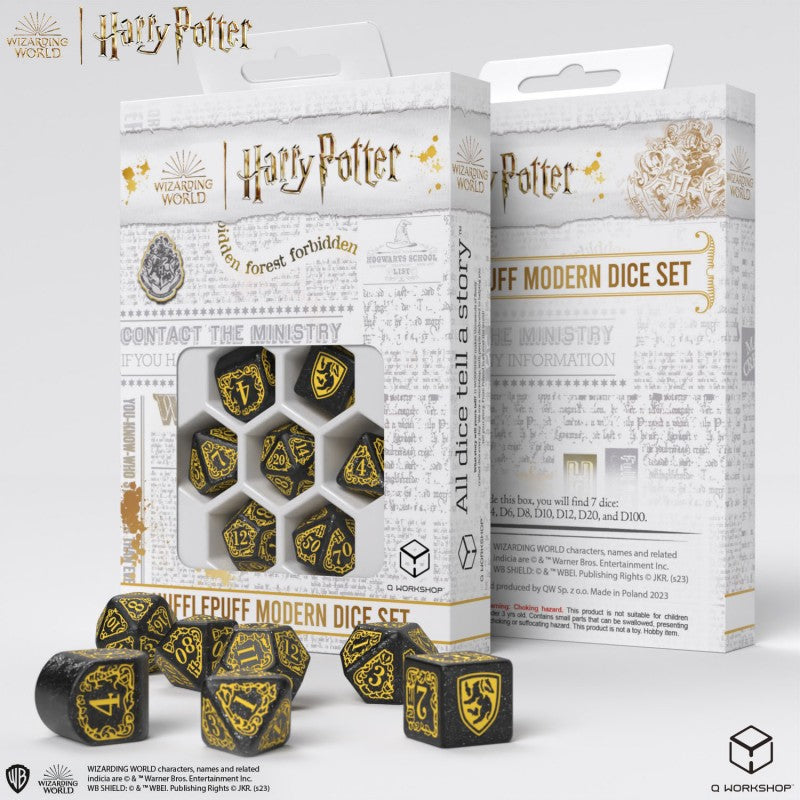 Harry Potter - Hufflepuff Modern Dice Set - Black (Q-Workshop) (190142/2023/4/A)