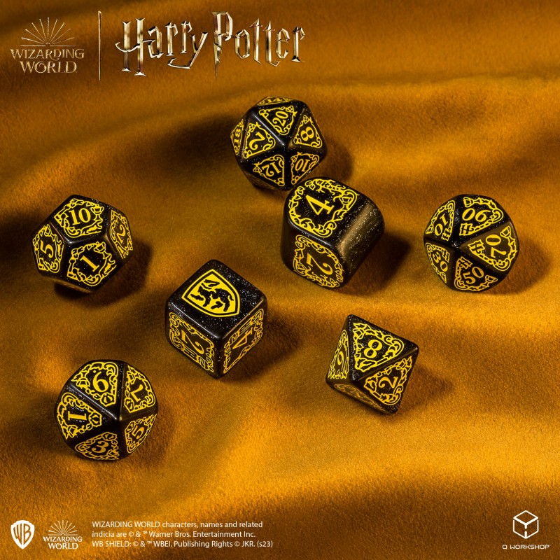 Harry Potter - Hufflepuff Modern Dice Set - Black (Q-Workshop) (190142/2023/4/A)