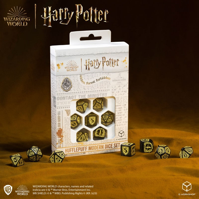 Harry Potter - Hufflepuff Modern Dice Set - Black (Q-Workshop) (190142/2023/4/A)