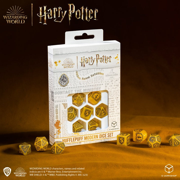 Harry Potter - Hufflepuff Modern Dice Set - Yellow (Q-Workshop) (190142/2023/4/B)