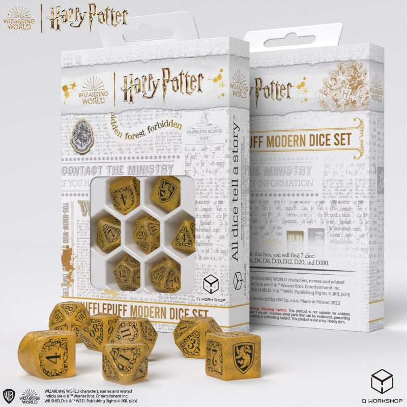 Harry Potter - Hufflepuff Modern Dice Set - Yellow (Q-Workshop) (190142/2023/4/B)