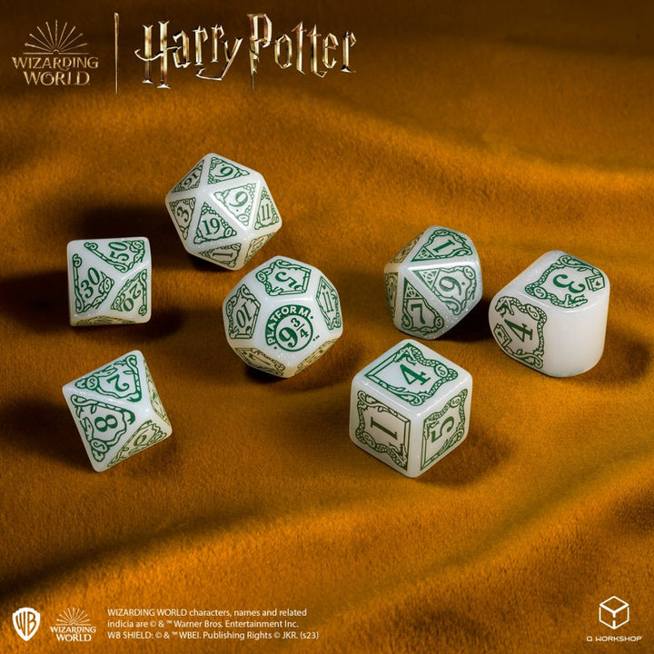 Harry Potter - Slytherin Modern Dice Set - White (Q-Workshop) (190142/2023/2/B)