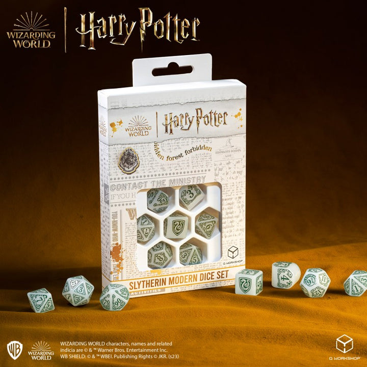 Harry Potter - Slytherin Modern Dice Set - White (Q-Workshop) (190142/2023/2/B)