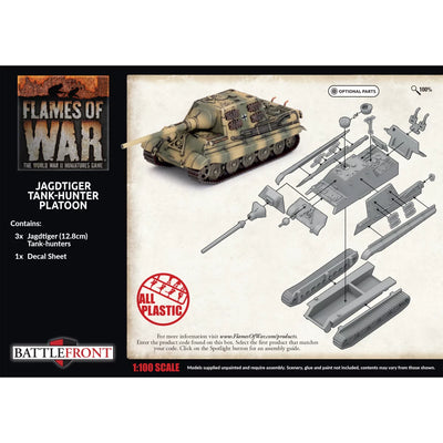 Flames of War: Jagdtiger (12.8cm) Tank-Hunter Platoon (3x Plastic) (GBX179)