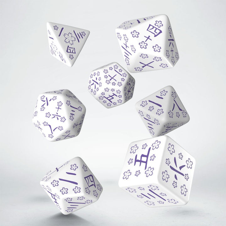 Japanese Dice Set - Blue Star Lotus (Q-Workshop) (SKAN3Z)