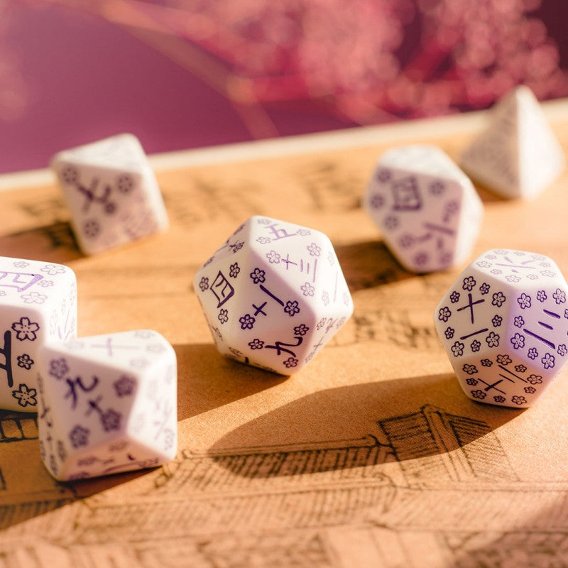 Japanese Dice Set - Blue Star Lotus (Q-Workshop) (SKAN3Z)