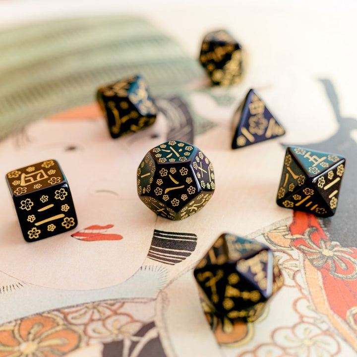 Japanese Dice Set - Deep Night Firefly (Q-Workshop) (SKAN03)