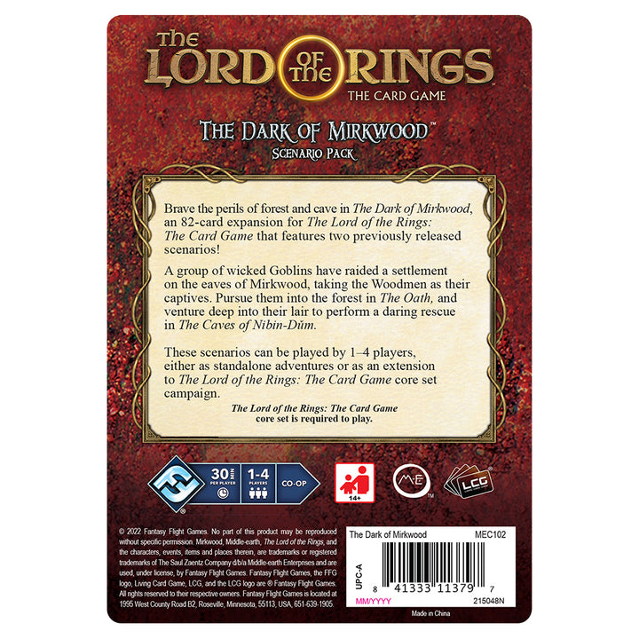 The Lord of the Rings: The Card Game: The Dark of Mirkwood Scenario Pack