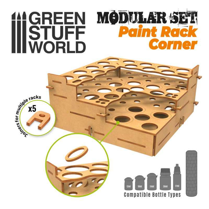Modular Paint Rack - STRAIGHT CORNER (Green Stuff World)