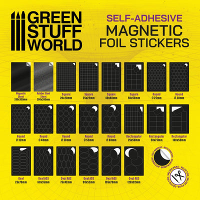 Oval Magnetic Sheet SELF-ADHESIVE - 120x92mm (Green Stuff World)