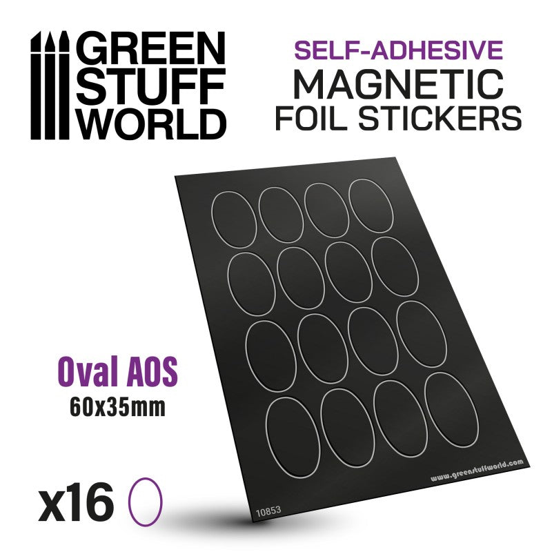 Oval Magnetic Sheet SELF-ADHESIVE - 60x35mm (Green Stuff World)