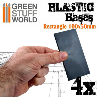 Plastic Bases - Rectangle 100x50mm BLACK (Green Stuff World)