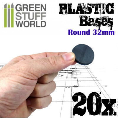 Plastic Bases - Round 32mm BLACK (Green Stuff World)