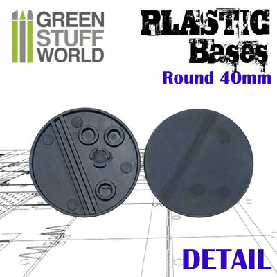 Plastic Bases - Round 40 mm BLACK (Green Stuff World)