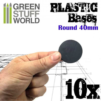 Plastic Bases - Round 40 mm BLACK (Green Stuff World)