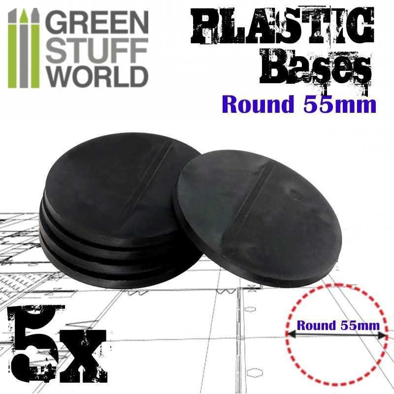 Plastic Bases - Round 55 mm BLACK (Green Stuff World)