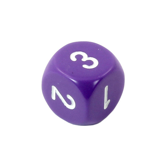 Opaque 16mm D3 - Purple/white (XQ0307) - Chessex