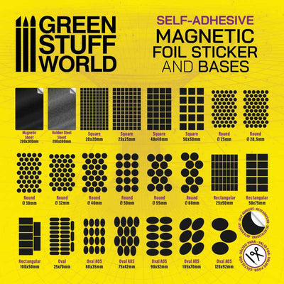 Round Magnetic Sheet SELF-ADHESIVE - 28,5mm (Green Stuff World)