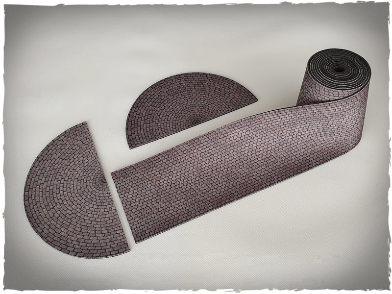 Miniature games scenery - regular cobblestone road stripe (Deep-Cut Studio)
