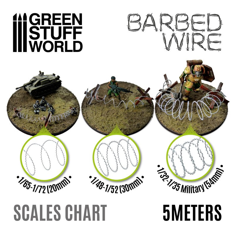 Simulated BARBED WIRE - 1/48-1/52 (30mm) (Green Stuff World)