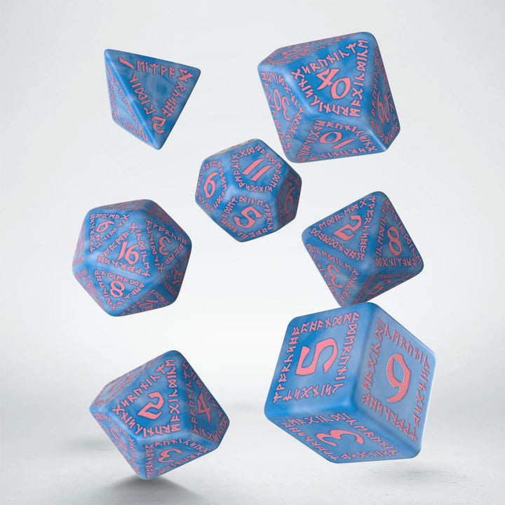 Runic Glacier & pink Dice Set (7) (Q-Workshop) (SRUN04)