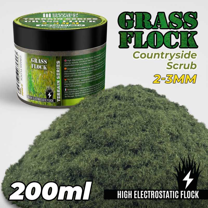 Static Grass Flock 2-3mm - COUNTRYSIDE SCRUB - 200 ml (Green Stuff World)