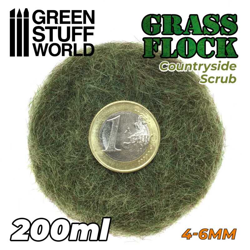 Static Grass Flock 4-6mm - COUNTRYSIDE SCRUB - 200 ml (Green Stuff World)