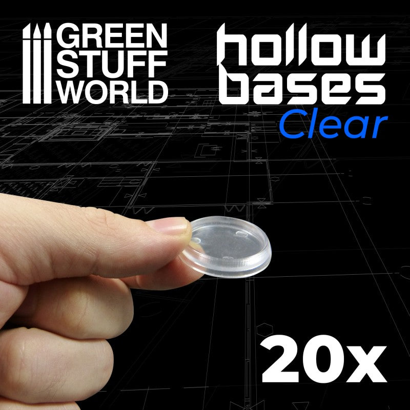 Transparent Hollow Plastic Bases - ROUND 28,5mm (Green Stuff World)