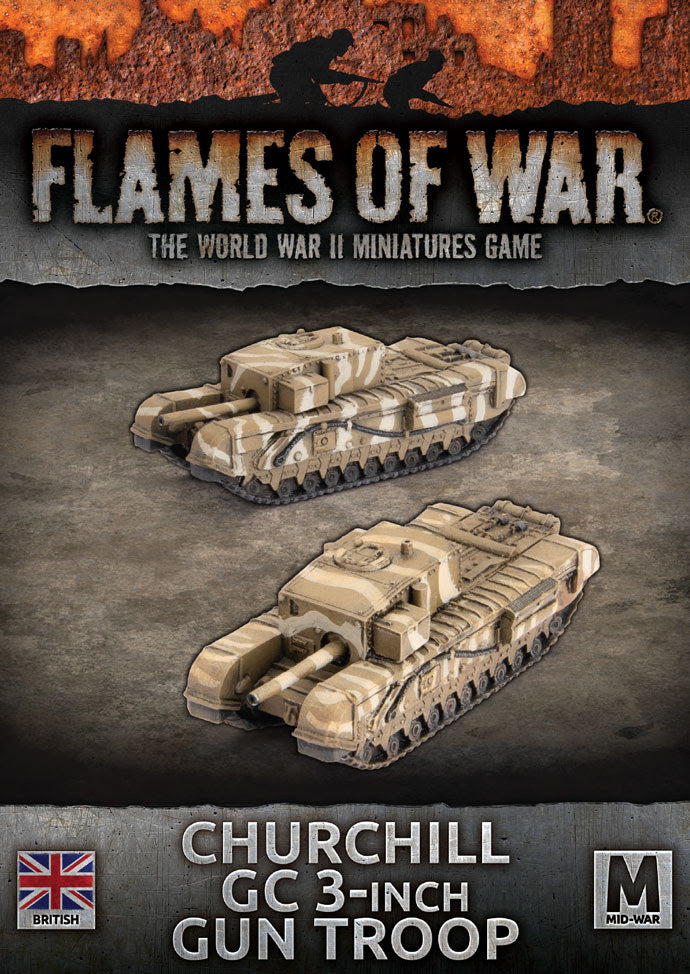 Flames of War: Churchill Gun Carrier (3-inch) Tanks (x2) (BBX67)