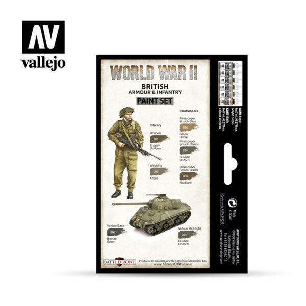 Vallejo Paint Set: WWII British Armour & Infantry (70.204)