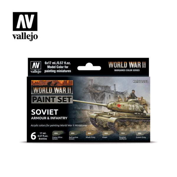 Vallejo Paint Set: WWII Soviet Armour & Infantry (70.202)