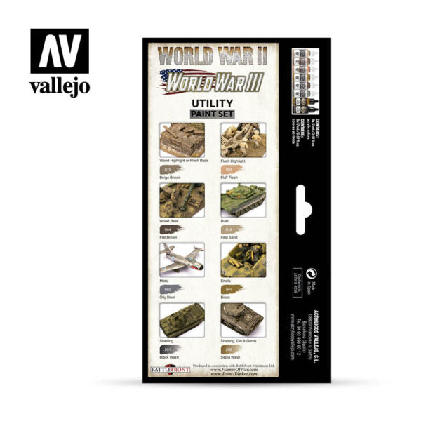 Vallejo Utility Paint Set: WWII & WWIII (70.201)