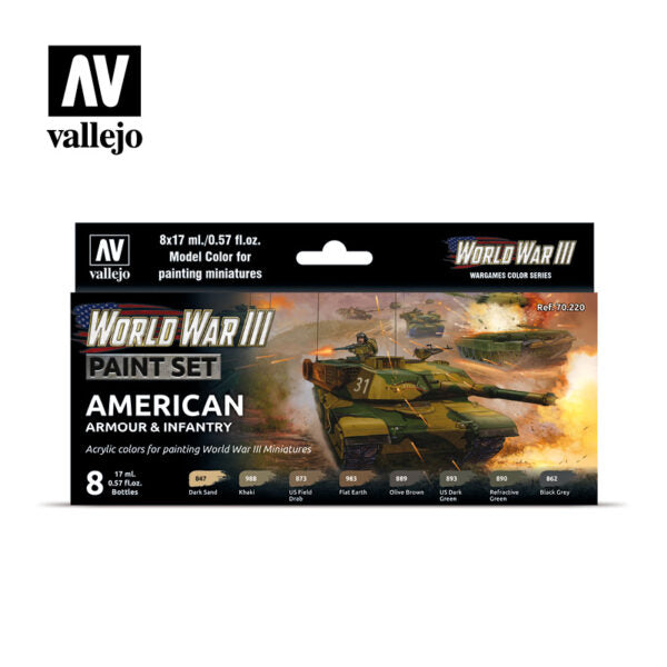 Vallejo Paint Set: WWIII American Armour & Infantry (70.220)