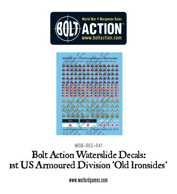 Bolt Action: Decals - 1st US Armoured Division 'Old Ironsides'